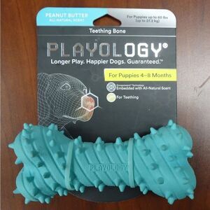 Playology Dual Layer Teething Bone All Natural Peanut Butter Scent